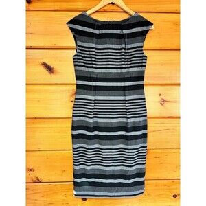 Calvin Klein Scuba Crepe Cap Sleeve Black/ Grey Pencil Dress Size 4
